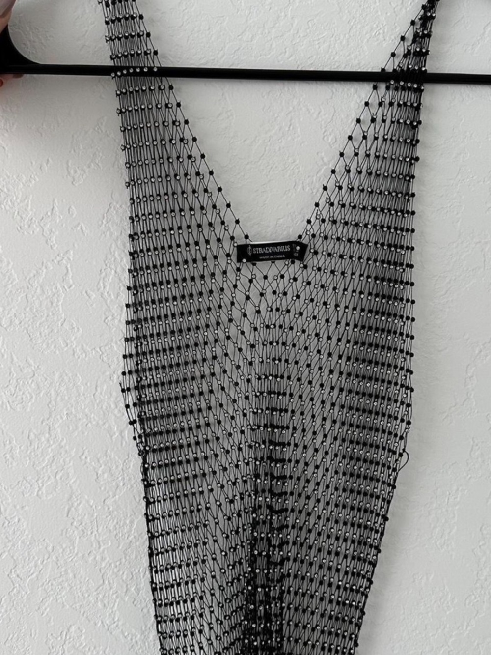 Black Rhinestone Crop Top - Picture 2 of 2